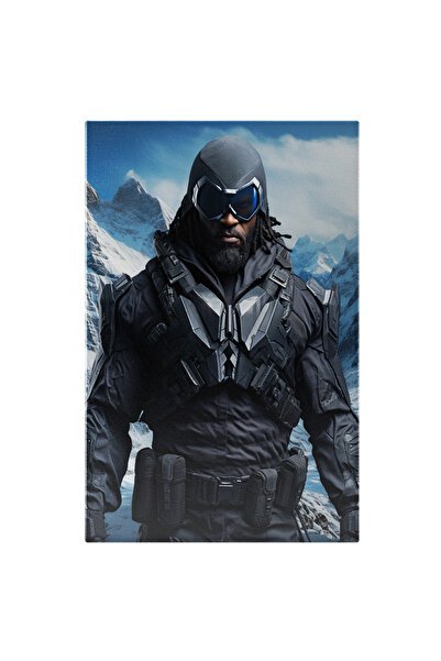 StoryGift Romania Tablou Canvas: Captain Cold Pe Varful Muntelui Cu Zapada Inarmat Cu Vesta Protectoare Si Costu