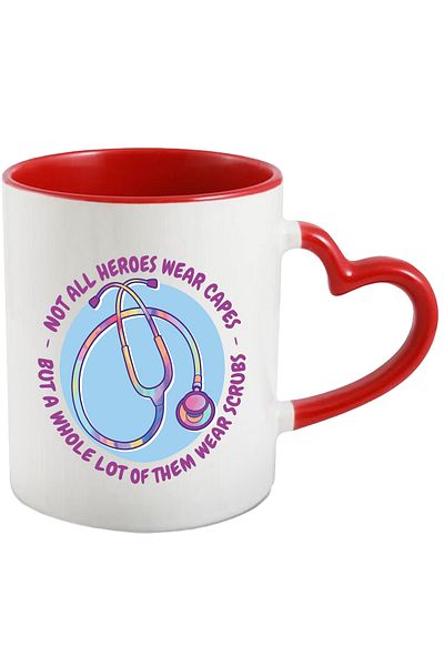 StoryGift Romania Mug With Message Not All Heroes Wear Capes, Doctors, Heroes, Multicolor 330 ml, Ceram, Cu, STG