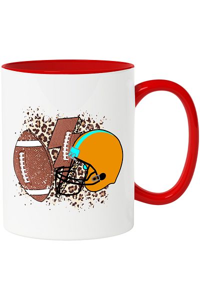 StoryGift Romania Mug with American football ball, lightning, helmet, illustration, sport, passionate, ef, With ,STG