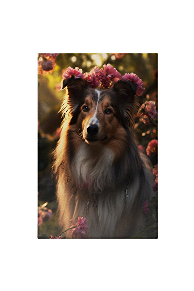StoryGift Romania Tablou Canvas: Caine Cu Blana Mare In Trei Culori Si Coroni...