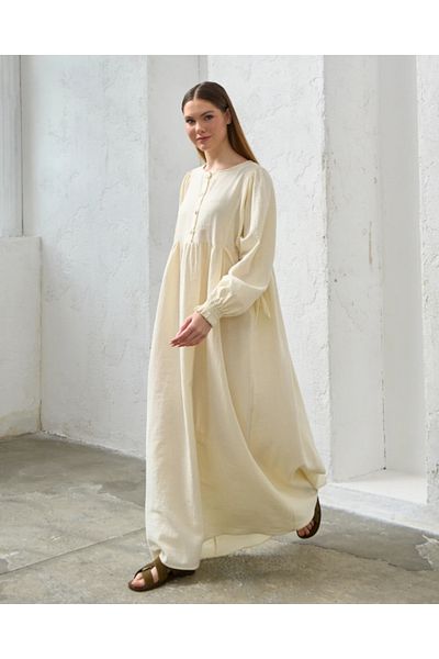 OLALAY Γυναικείο φόρεμα Hijab από ύφασμα Muslin με κορδόνι στο πλάι