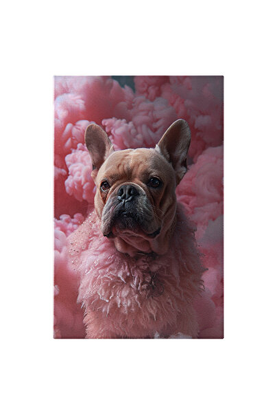 StoryGift Romania Tablou Canvas Cățelul Îmbrăcat În Salopetă Roz Camuflat În ...