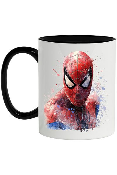 StoryGift Romania Spiderman Mug, Superhero, Costume, Mask, Marvel, Portrait, Multicolor 330 ml,, With ,STG