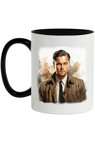 StoryGift Romania Leonardo DiCaprio Mug, Famous Actor, Producer, Multicolor 330 ml, Ceramic, With ,STG