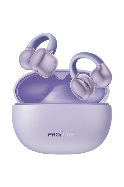 Promate AudioFit™ Open Ear Clip On TWS Earbuds with IntelliTouch - Purple