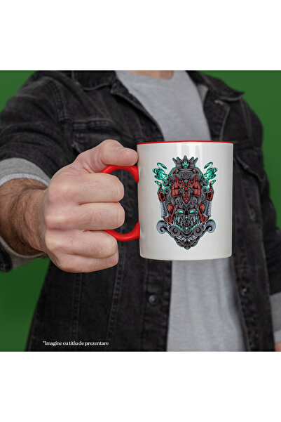 StoryGift Romania Mug With Demon, Monster, Planets, Fantasy, Armor, Multicolor 330 ml, Ceramic with, With, STG