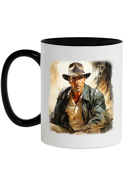 StoryGift Romania Indiana Jones Mug, Fictional Character, Movie Lovers, Multicolor 330 ml, Ce, Cu, STG