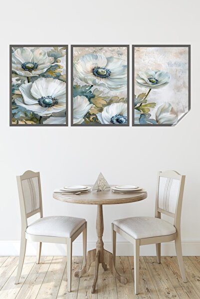 Akıllı Kağıt Statik Tutunma Özellikli Tablo - Poster Çiçek (Model- 40)