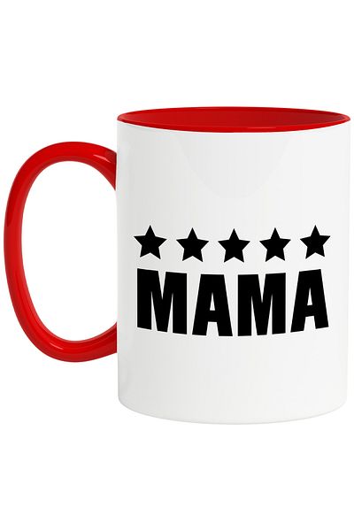 StoryGift Romania Mug with stars for mothers who matter a lot with Red Handle, With Red Handle STG, S, STG