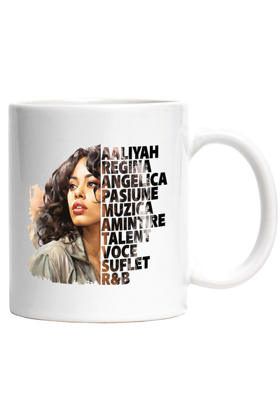StoryGift Romania Cana Cu Aaliyah, Muzica, Soul, R&B, Cantareata, Artist, Multicolor 330 ml, Ceram, Cu ,STG