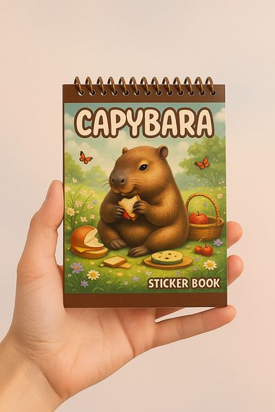 NaSaDAN Χαριτωμένο Capybara Sticker Book Sticker Notebook 8 Σελίδες