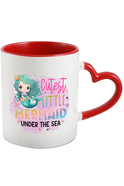 StoryGift Romania Little mermaid mug with the message "Cutest little mermaid under the sea", the cutest, With,STG