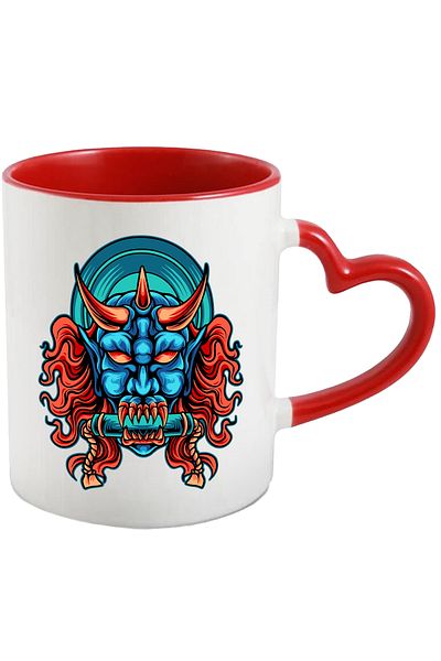 StoryGift Romania Mug With Demon, Devil, Parchment, Fangs, Horns, Multicolor 330 ml, Ceramic with , With ,STG