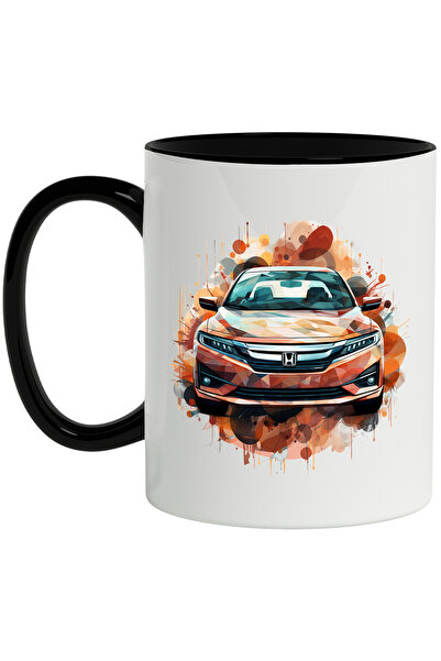 StoryGift Romania Cana Cu Masina, Honda Accord, Ilustratie Watercolor, Mosaic...