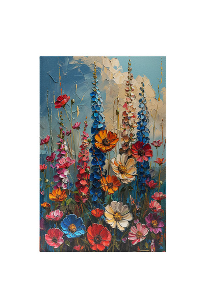 StoryGift Romania Tablou Canvas The Freshest And Most Beautiful Flowers Pictate Frumos Pe Un Fundal Cu Cer Lumin