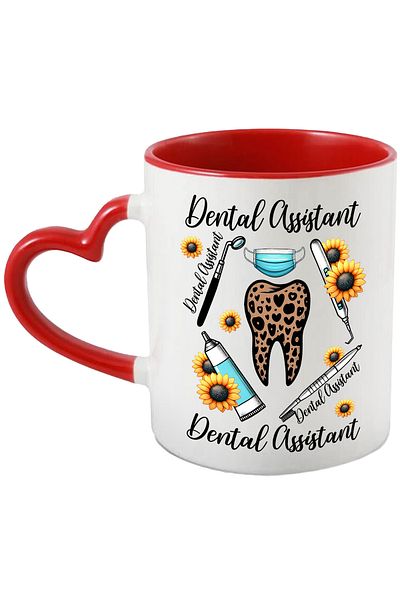 StoryGift Romania Mug with the message "Dental assistant", profession, illustration, work, dedication, passion, With ,STG