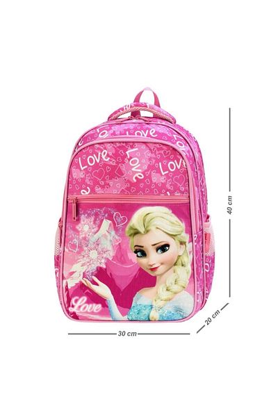 Alanç Love Pattern Pink Color Girl's Orthopedic Primary School Backpack and Lunchbox Set