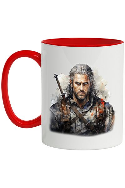 StoryGift Romania Mug With The Witcher, Fantasy, Geralt Of Rivia, Character, Cards, Multicolor 330 , With ,STG