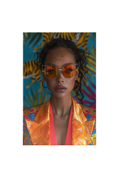 StoryGift Romania Tablou Canvas Cool Girl Cu Ochelari Si Pete Pe Fata Cu Cerc...