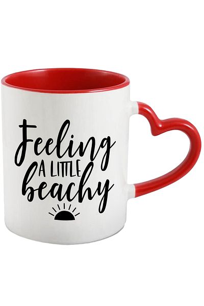 StoryGift Romania Mug for those who love going to the beach with the text "Feeling a little beach, With ,STG