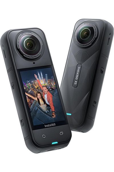 Insta360 كاميرا أكشن X5 بدقة 8K و30 إطارًا في الثانية | فيديو بزاوية 360 درجة | تصوير بزاوية 360 درجة | عمر بطارية يصل إلى 3 ساعات | أسود