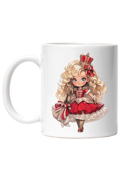 StoryGift Romania Cana cu o fetita dragalasa cu o coroana de regina | ilustratie | rochie rosie | , Cu ,STG
