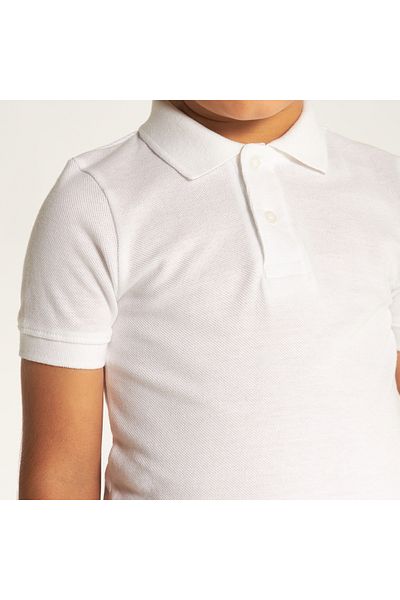 Juniors Solid Polo T-Shirt With Short Sleeves And Button Closure