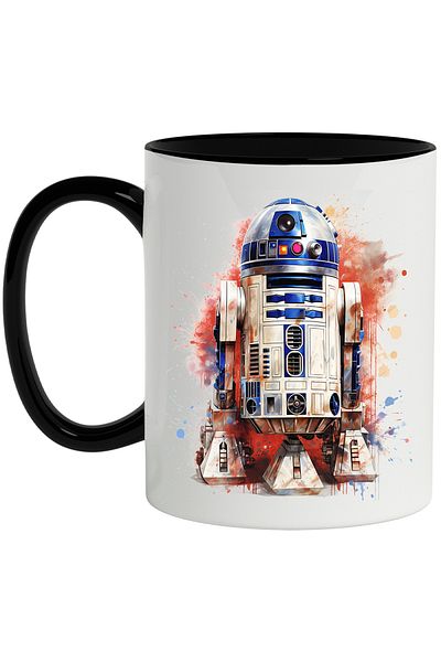 StoryGift Romania Star Wars Mug, Robot, R2-D2, Sci Fi, Famous Character, Multicolor 33, With ,STG