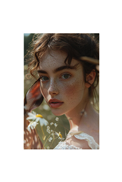 StoryGift Romania Tablou Canvas Chipul Senin Al Unei Fete Cu Pistrui Si Rosie...