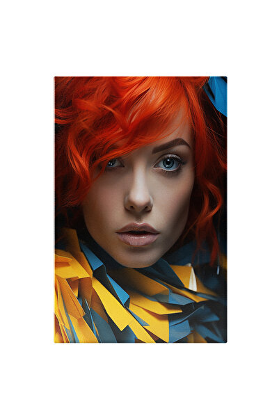 StoryGift Romania Tablou Canvas: Femeie Roscata Cu Atiudine Fotografie Intesanta Frumusete, Accesoriu De Moda, D