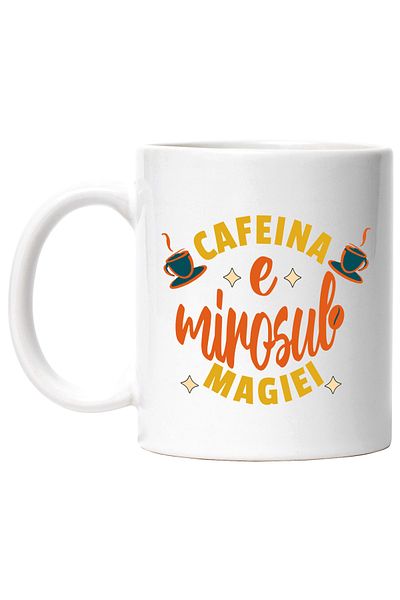 StoryGift Romania Caffeine is the smell of magic morning energy aroma mug, 330ml, Ceramic with Handle A, With, STG