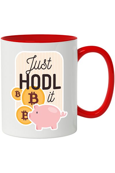 StoryGift Romania Mug With Message In English Just Hold It, Piggy Bank, Bitcoin, Crypto, Savings, Mul, Cu, STG