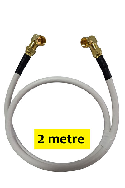 Vwin Gold L Tipi F Konnektörlü Anten Kablosu 90 Derece “Tak Kullan” (2 Metre)