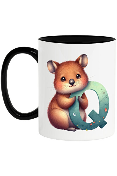 StoryGift Romania Cana cu un mic rozator cu litera "Q", ilustratie, pentru co...