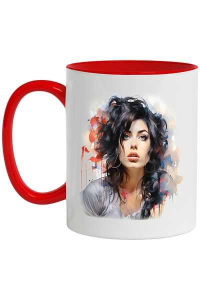 StoryGift Romania Mug With Amy Winehouse, Celebrity, Music, Artist, Multicolor 330 ml, Ceramic, With,STG