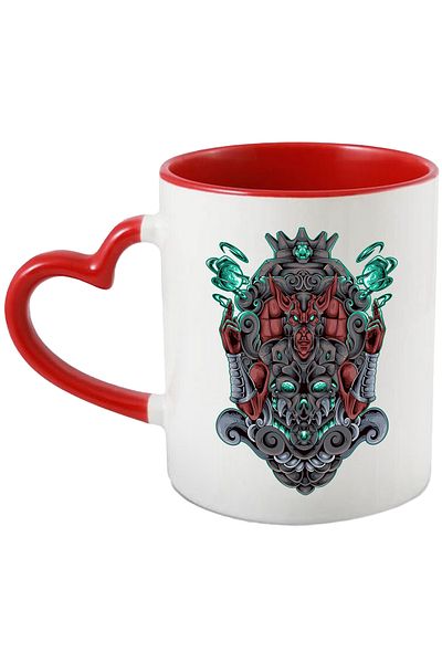 StoryGift Romania Mug With Demon, Monster, Planets, Fantasy, Armor, Multicolor 330 ml, Ceramic with, With, STG