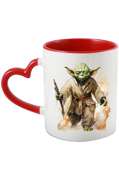 StoryGift Romania Mug With Yoda, Jedi, Sci Fi, Star Wars, Weapon, Drops, Multicolor 330 ml, With ,STG