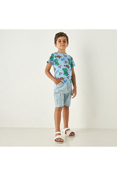 Juniors Printed Crew Neck T-Shirt With Short Sleeves - Set Of 2