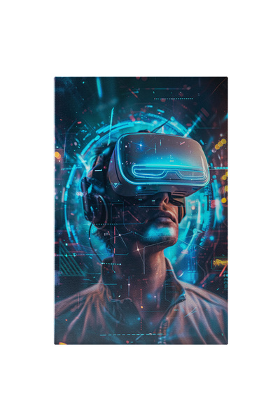 StoryGift Romania Tablou Canvas Barbatul In Lumea Ochelarilor Virtuali Pasion...