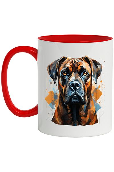 StoryGift Romania Dog Mug, Geometry, Paint Drops, Illustration, Multicolor 330 ml, Ceramics, With ,STG