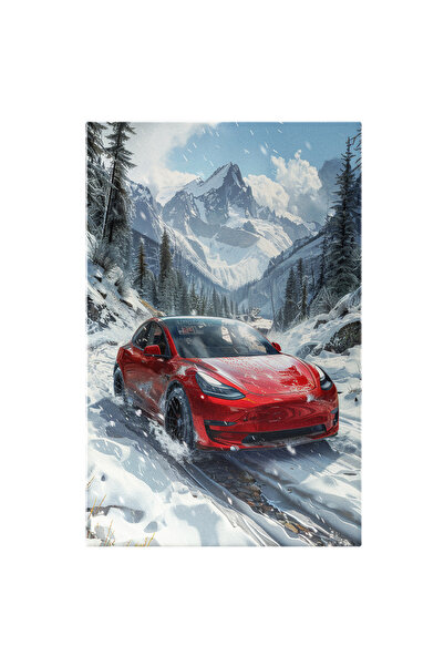 StoryGift Romania Tablou Canvas Drum Accidentat De Munte Cu Zapada Pe Unde Ci...