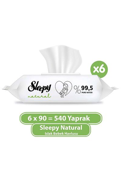 Sleepy Natural Wet Baby Towel 6X90 (540 Sheets)
