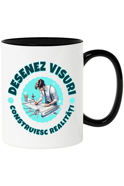 StoryGift Romania Mug Male Architect Motivational Text I Draw Dreams I Build Realities, 330, With,STG