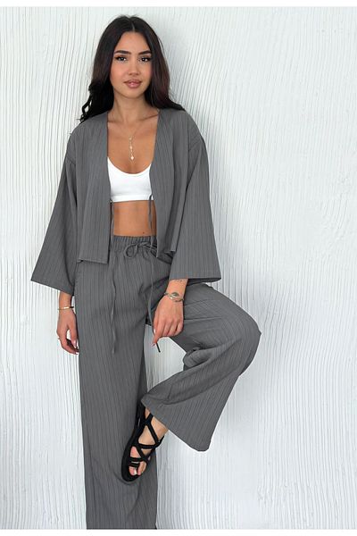 Noa Noa Front Tie Detailed Trousers Cardigan Set