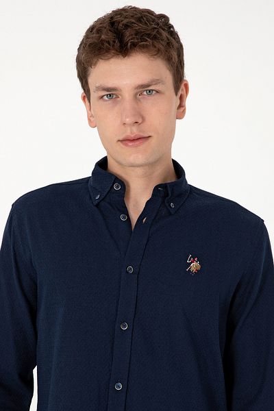 U.S. Polo Assn. Мъжка тъмносиня риза с дълъг ръкав 50299578-VR033