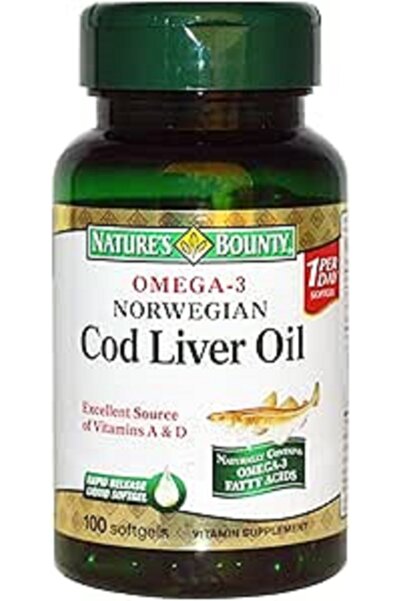 Nature's Bounty زيت كبد سمك القد من نيتشرز باونتي أوميجا 3، 100 قرص