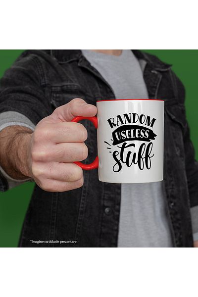 StoryGift Romania Mug with the text in English "Random useless stuff" - random useless stuff with , With ,STG