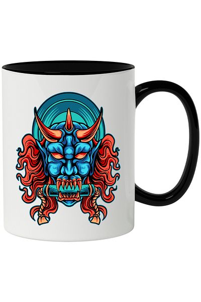 StoryGift Romania Mug With Demon, Devil, Parchment, Fangs, Horns, Multicolor 330 ml, Ceramic with , With ,STG