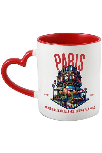 StoryGift Romania Mug Building On The Corner text Paris Where Coffee is Small But the Price is High Haio, With ,STG