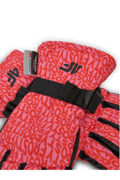 4F women's ski gloves 4FJWAW24AFGLF127 pink